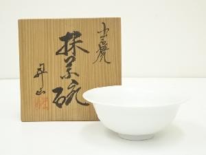 JAPANESE TEA CEREMONY / CHAWAN(TEA BOWL) / IZUSHI WARE / WHITE PORCELAIN